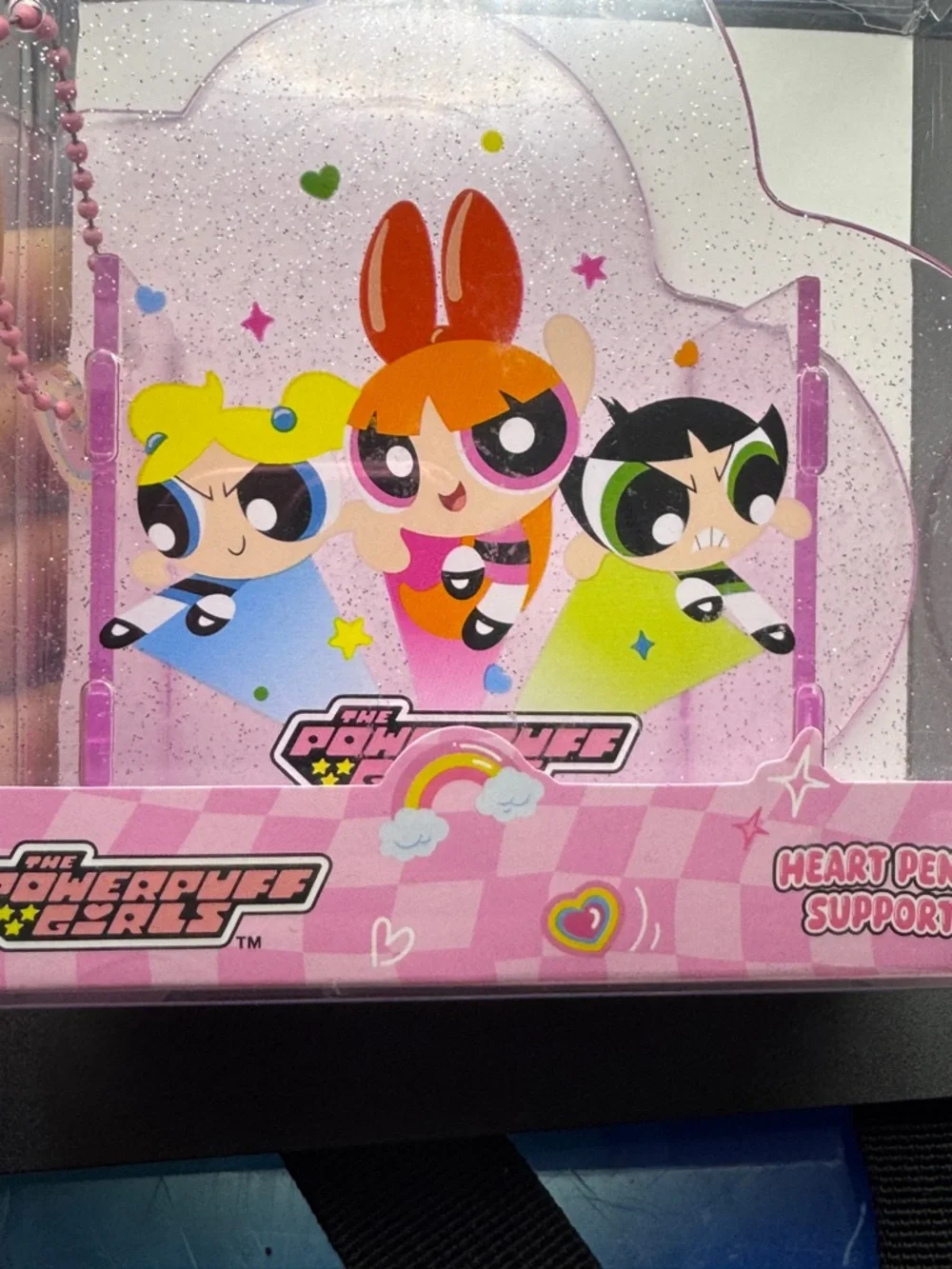 The Powerpuff Girls Pink Heart Pen Holder - Glitter Pink Pencil Case